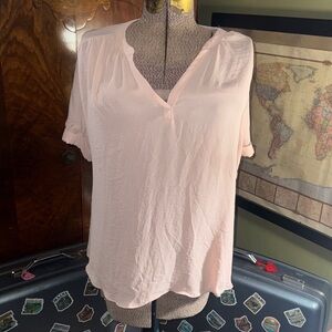 Chic Worthington Blush Pink V-Neck Blouse - Size M"